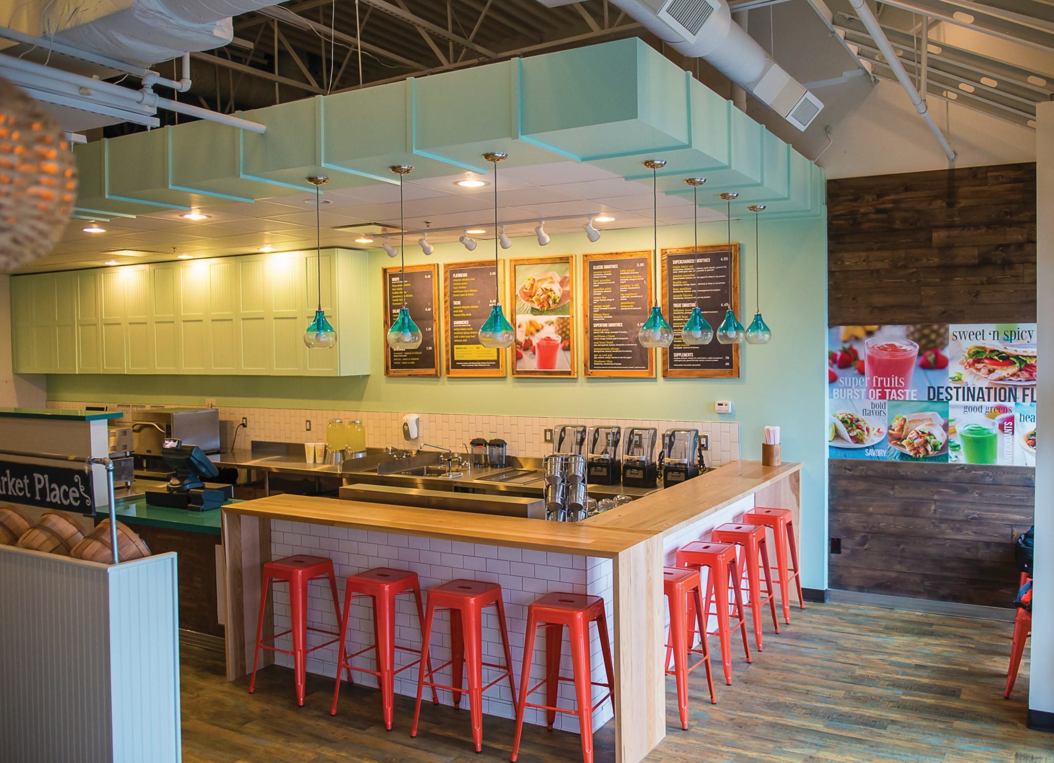 Interior of a Tropical Smoothie Cafe