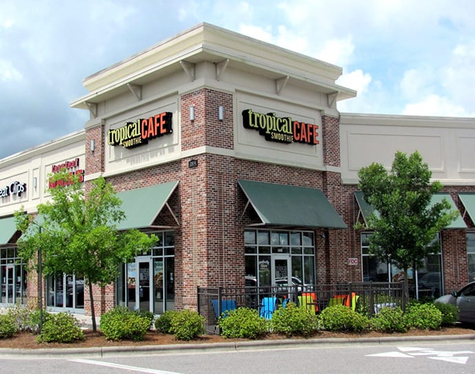 Exterior of a Tropical Smoothie Cafe franchise