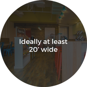 Ideally at least 20' wide