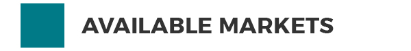 Map key: Teal - Available Markets