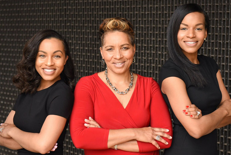 Toya Evans with daughters Lauren and Chanel