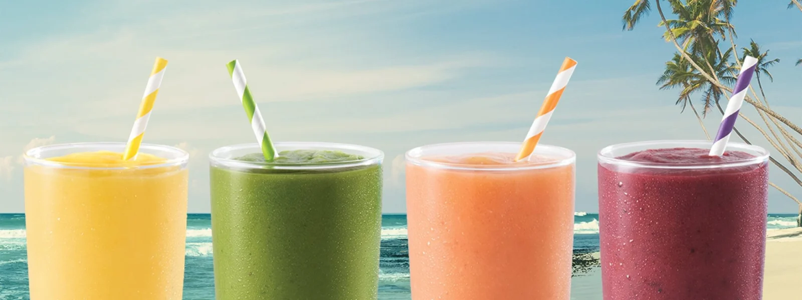 4 smoothies from Tropical Smoothie Cafe