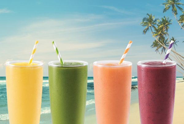 4 smoothies from Tropical Smoothie Cafe
