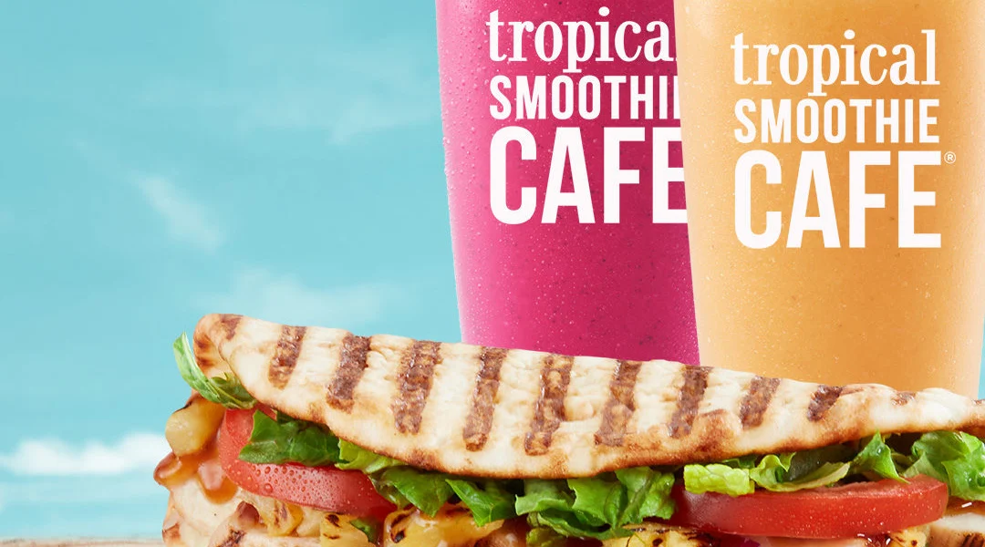 Superfruit smoothies and teriyaki flatbread