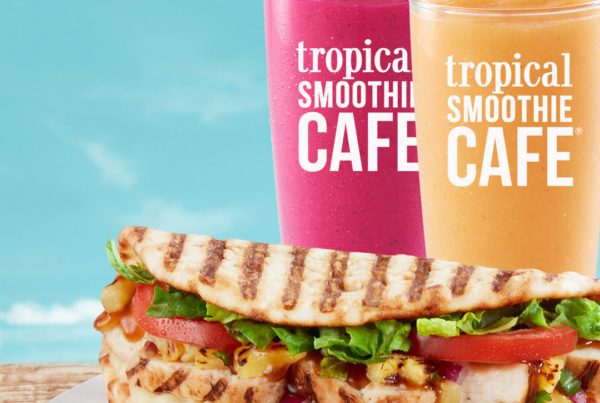 Superfruit smoothies and teriyaki flatbread