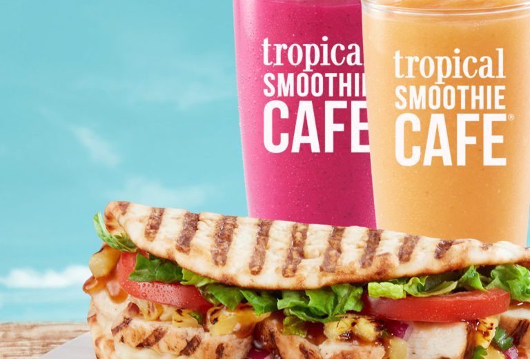 Superfruit smoothies and teriyaki flatbread