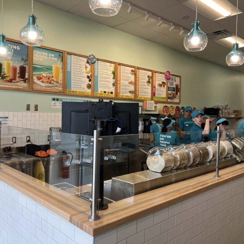 Interior of Tropical Smoothie Cafe location