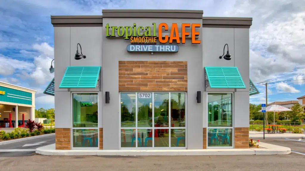 tropical smoothie cafe franchise exterior