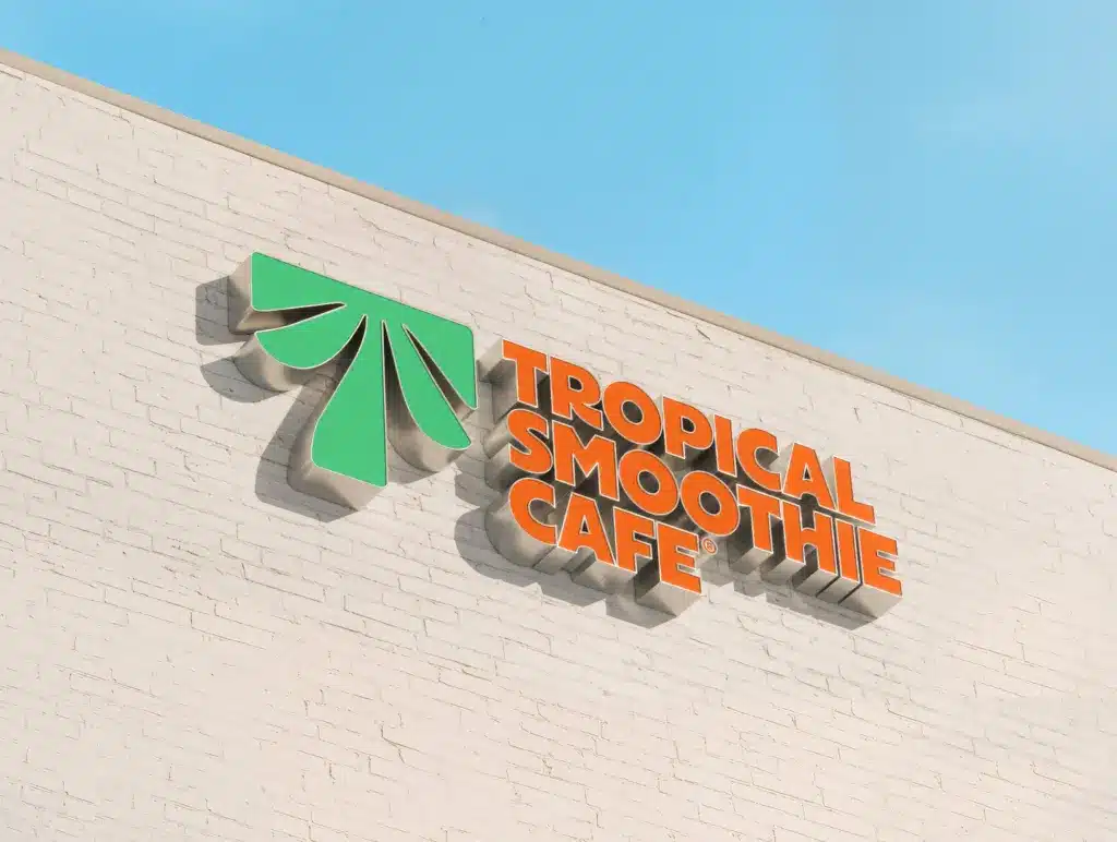 Tropical Smoothie Cafe exterior with the new signage